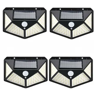 4 Scheinwerfer 100 LED SMD Außen Panel Solarstrahler Bewegungssensor TE-B0373
