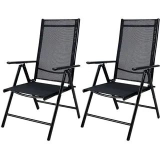 CASARIA Bern Gartenstuhl 60 x 65 x 111 cm anthrazit klappbar 2 St.