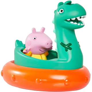 Toomies George & Dinosaurier Badeinsel - Peppa Wutz Spielzeug | Peppa Wutz Badespielzeug - Wasserspielzeug Kinder, Badespielzeug Baby ab 1 Jahr, Bad Accessoires
