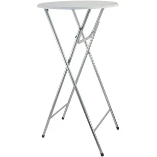 Stehtisch , Weiß , Metall, Kunststoff , 110 cm , Tischplatte einklappbar , Freizeit & Co, Camping, Campingtische