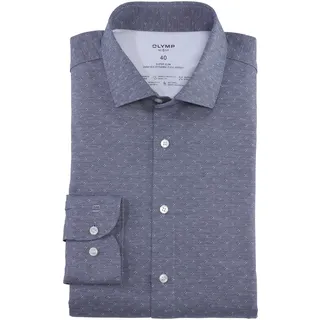 OLYMP Langarmhemd »No. Six 24/Seven super slim Jerseyhemd«, blau