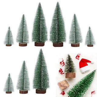 DEXYZZY 9 Stück Miniatur Weihnachtsbaum, Mini Weihnachts Baum, Grün Mini Weihnachts Baum Klein, Mini Tannenbaum Deko Klein Weihnachtsbaum, für Weihnachtsdeko, Tischdeko, DIY, Schaufenster, 10/15/20 cm
