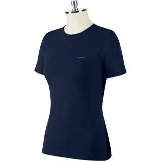 ANIMO Fibi Damen T-Shirt Ombra dunkelblau mit kleinem silbernen Logo, Größe:44 (D38) - Silber