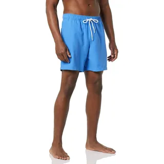 Amazon Essentials Herren Badehose, Schnell Trocknend, 18 cm - Auslauffarben, Blau, S