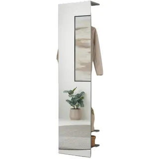 Furn.Design Garderobe in Salbei Kompaktgarderobe mit Spiegel 50 x 200 cm Center , Salbeigrün , Glas, Holzwerkstoff, Metall , Uni , Rechteckig , 50x200x30 cm , Garderobe, Garderoben-Sets & Garderoben-Serien, Garderoben-Sets