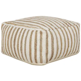 Beliani Pouf ALMATTI Stoff Beige