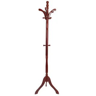 WISFOR Kleiderständer Höhenverstellbar Garderobenständer Kleiderstange Garderobe Holz für Flur Diele Schlafzimmer Höhe: ca 176.5cm - Braun