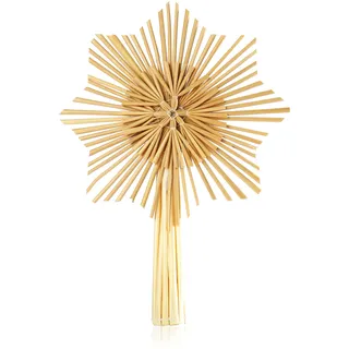 COM-FOUR com-four® Stern Christbaumspitze aus Stroh, Weihnachtsbaumspitze Stern aus Stroh für Weihnachten, Tannenbaumspitze für Ihren Christbaum, 24,5 cm