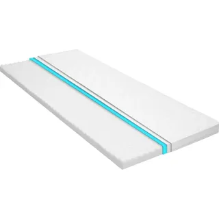Matratzenauflage 90 x 200 cm Kaltschaum Ei-Profil 6 cm - Weiß