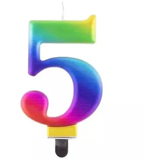 Regenbogen-Geburtstagskerze, 8 cm - 5