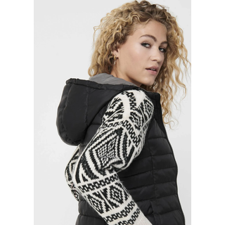Steppweste ONLY "ONLNEWTAHOE HOOD WAISTCOAT OTW NOOS", Damen, Gr. S, schwarz, Steppware, Obermaterial: 100% Nylon, unifarben, tailliert normal, Westen Steppweste, Kunstfaser, Topseller