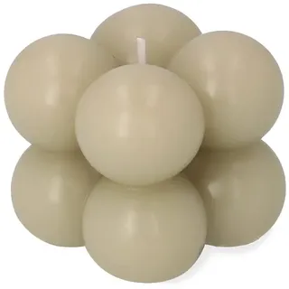 HOMLA - Bubble Kerze Vegan - Deko Aesthetic Kerzen - Bubble Candle - Aesthetic Room Deko - Würfel Kerze - 6x6 cm - Beige