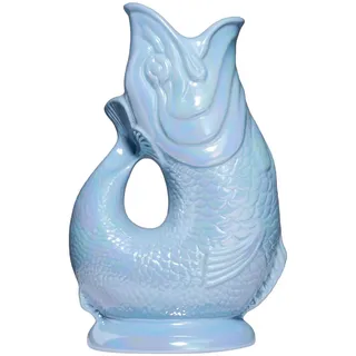 Gluckigluck Karaffe mit „Gluck-Gluck“-Geräusch 27,5/17/9,5 cm , Hellblau , Keramik , Tiere , 1.2 L , Organisch , handgemacht , Geschirr, Kannen & Karaffen, Wasserkaraffen & Krüge