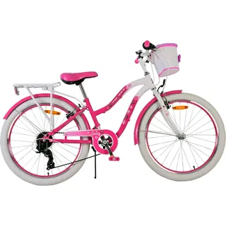 Volare Lovely Kinderfahrrad - Mädchen - 24 Zoll - Rosa - 7 Gänge - Rosa