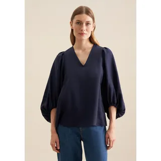 Tunika SEIDENSTICKER "Schwarze Rose", Damen, Gr. 36, blau (marineblau), 49% Viskose, 38% Leinen, 13% Polyester, unifarben, Tuniken Tunika