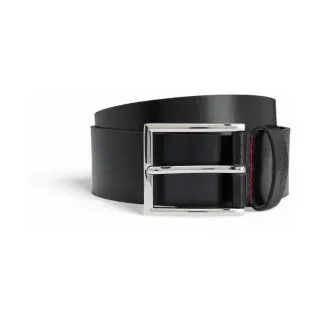 HUGO für Herren. 50541171 Olpian Gürtel schwarz (80 cm), Lässig, Leder