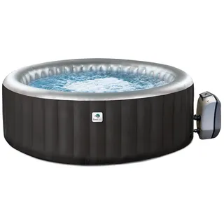 GardWell Whirlpool Round City - für 3 Personen - 105 Luft-Massagedüsen - inklusive Wärmepumpe, Filterkartusche, Poolabdeckung und Bodenschutzmatte