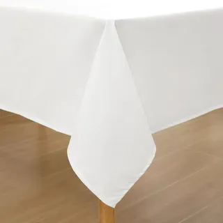 Homaxy Leinenoptik Tischdecke Abwaschbar Lotuseffekt Eckig 140 x 240 cm Tischtuch Leinendecke Wasserabweisend Tafeldecke Tischwäsche Fleckschutz, Weiß