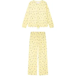 Women'secret Damen Long Pyjama Multilicense Happy Snoopy Pyjamas, gelb, XL