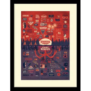 Pyramid International Stranger Things Poster mit Bordüre und schwarzem Rahmen, 30 cm x 40 cm, Wandbild Stranger Things