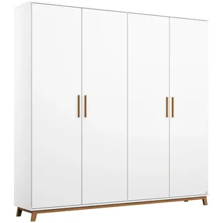 Rauch Drehtürenschrank Carlsson 181 x 203 x 53 cm Weiß/Braun