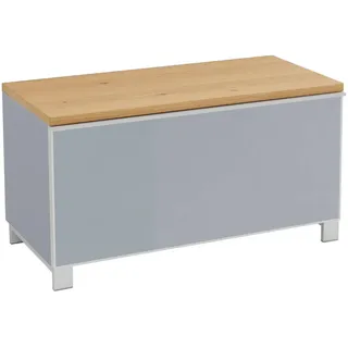 Novel Garderobenbank , Grau, Eichefarben , Metall , Balkeneiche , furniert , 84x45x40 cm , Made in Germany, DGM-Klimapakt, Goldenes M , Typenauswahl , Holzmöbel, Sitzgelegenheiten Holz, Holzbänke, Garderobenbänke Holz
