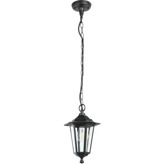 EGLO Hängeleuchte Aluminium und Glas H90 x Ø20,5 cm 1-flammig schwarz