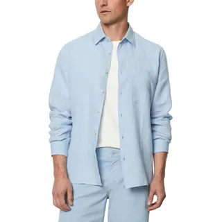 Marc OߴPolo Herren Leinenhemd Langarm Regular Fit, Blau (Homestead Blue), 3XL