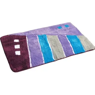 Badematte KINZLER "Gembloux, Badvorleger, Badezimmer Teppich" Gr. 4, lila (flieder), H:20mm, Polyester, Badematten, Badematte, Badteppich, modernes Design, als rechteckig & rund erhältlich