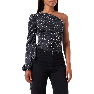 Pinko Damen Thira Bluse Satin St.Dots Irre Klassisches Hemd, z2_schwarz/weiß, 38 cm