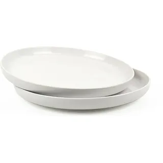 2er-Set Speiseteller aus hochwertigem Steingut - ø27 cm, robust & pflegeleicht - Weiß