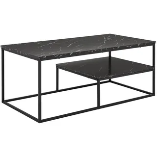 Mid.you Couchtisch Sun , Anthrazit , Metall, Holzwerkstoff , Marmoroptik , rechteckig , Flachrohr , 60x45x110 cm , Bsci , einfacher Aufbau , Wohnzimmer, Wohnzimmertische, Couchtische, Couchtische eckig