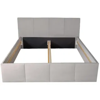 Halmon Schlafkomfort Betten Polsterbett Dalas Grau 160 x 200 x 40 cm Stauraum Ohne Matratze und Lattenrost , Hellgrau , Holz , 160x200 cm , Schlafzimmer, Betten, Polsterbetten