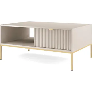 Selsey VELLORE - Couchtisch rechteckig mit Schublade - 104x68 cm - Greige - Taupe