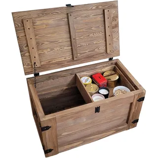Holztruhe mit beweglichem Regal, Truhe mit Kippdeckel und Rädern Wenge