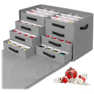 Relaxdays Weihnachtskugel Aufbewahrungsbox 73 x 40 x 36,5 cm 1-tlg. grau