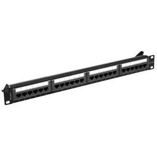 LANBERG patch panel 24 port 1U cat.6A UTP black