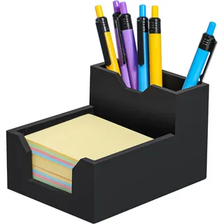 Kamehame Zettelbox Pen Holder Silikon Stiftehalter Schreibtisch Haftnotizen Halter mit Stift oder Kartensteckplätzen Cube Notiz Box passt 3x3'' Haftnotizen