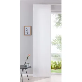 Gardinenbox Flächenvorhang Schiebegardine Cationic Blickdicht Leinen Optik Natura seidenmatt, HxB 245x60 cm, Natur Landhaus Stil, 204411