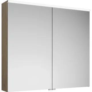 burgbad Eqio Spiegelschrank mit LED-Aufsatzleuchte, 2-türig, 900x800x170mm, SPGS090F3180, Korpus: Eiche Dekor Cashmere