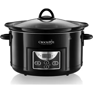 Crockpot Schongarer Slow Cooker | 4,7 l (bis zu 5 Personen) | programmierbare Zeitschaltuhr | Schwarz [SCCPRC507B]
