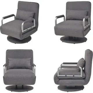 vidaXL Drehstuhl und Schlafsofa Dunkelgrau Stoff - Schlafsessel - Schlafsessel - Sofa - Sofas - Grau