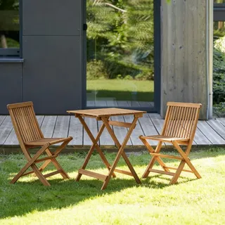 Bistro - Outdoor Gartenmöbel Set aus massiver Akazie, 2 Plätze