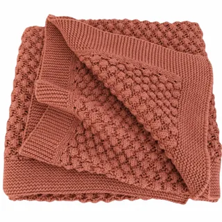 Betty Bean | Baby Strickdecke aus Bio-Baumwolle 100 x 80 cm | GOTS-zertifiziert, dick gestrickt, für Kinderwagen & Neugeborene, waschbar bei 40 °C