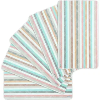 KESPER 31254 Dekor-Frühstücksbrettchen mit Streifen, Melamin, eckig 23,5 x 14,5 x 0,4 cm, mehrfarbig (5er Pack)