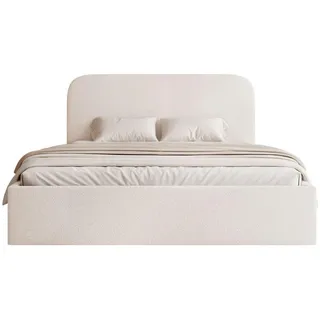 Selsey Polsterbett 160x200 mit Bettkasten, Chenille, cremefarben - Creme