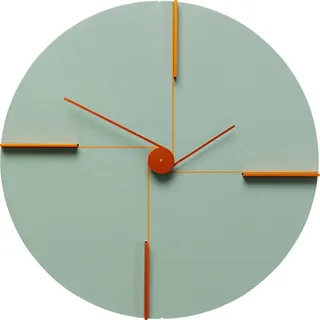 Kare Design Wanduhr Felice, Grün, 30 cm Durchmesser, Uhr, Modern, Minimalistisch, Aluminiumgestell, Quarzuhrwerk, Wandmontage, Batterie Nicht im Lieferumfang enthalten