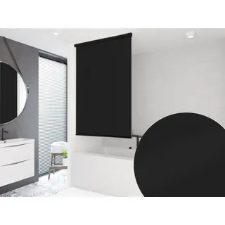 probath HALB Kassetten DUSCHROLLO Modell Uni SCHWARZ 7 Breiten ZUR Wahl (80x240 cm)