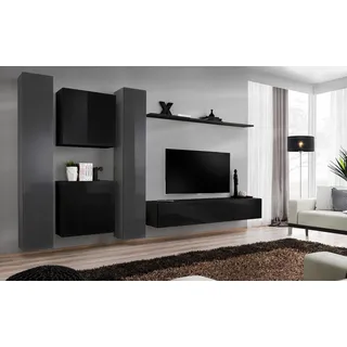 Braun Wohnwand Designer Sideboard Modern TV-Ständer Wohnzimmer Wandregal - Braun
