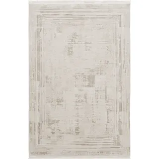 Teppich SEHRAZAT "Diamond 7830, auch als Läufer", beige, B:120cm H:8mm L:170cm, Polyester, Viskose, Teppiche, Teppich, Kurzflor, Vintage, Viskose, leichter Glanz, mit Fransen, Wohnzimmer